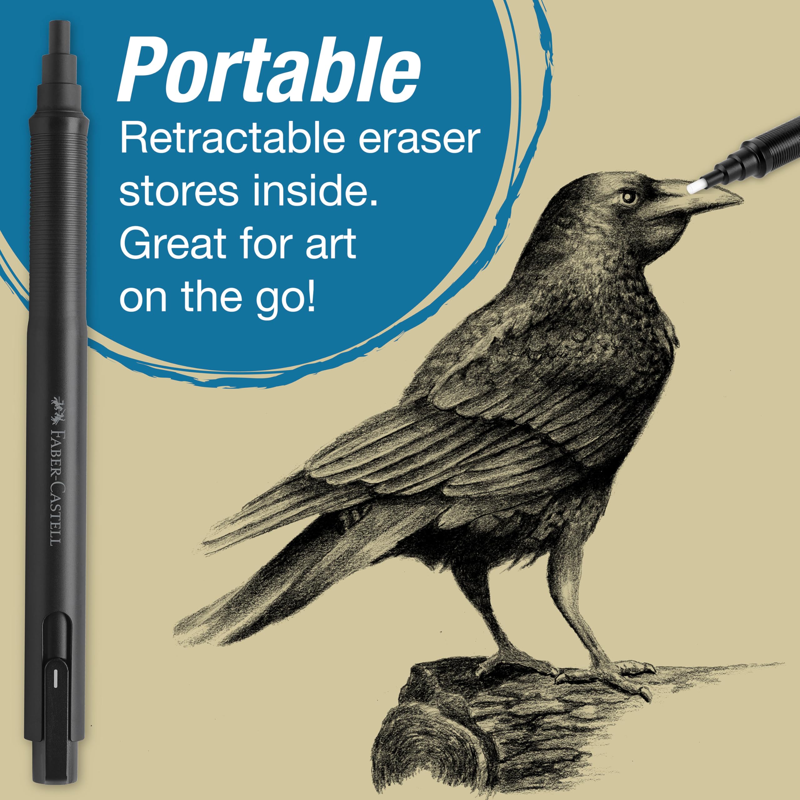 Faber-Castell 185610 - Eraser Pen Precision Eraser Pen, Includes Refill Eraser, for Professionals and Hobby Artists, White - Image 8