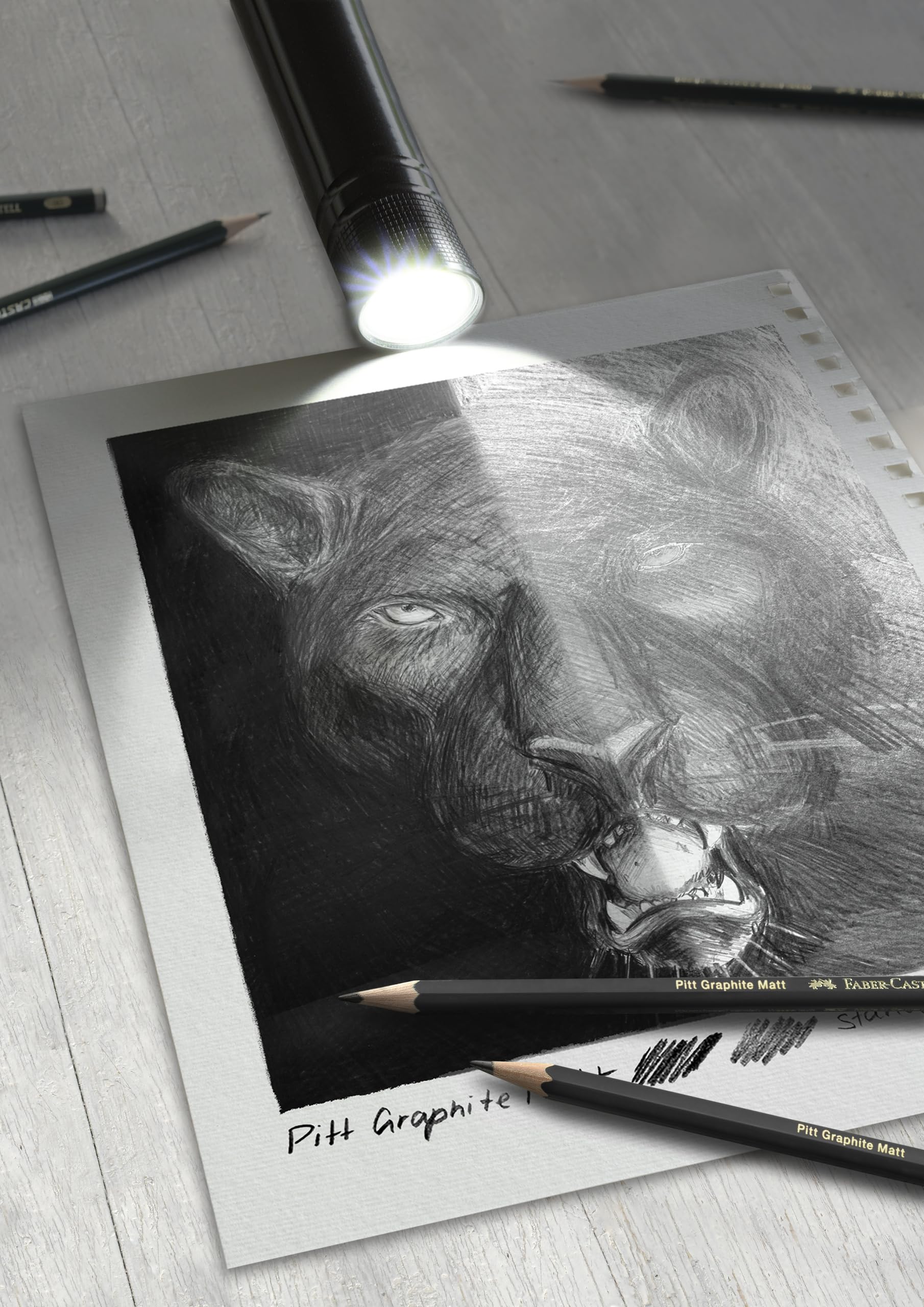 Faber-Castell 3 Count Pitt Graphite Matte Tin - 10B, 12B, 14B - Matte Black Graphite Pencils - Image 5