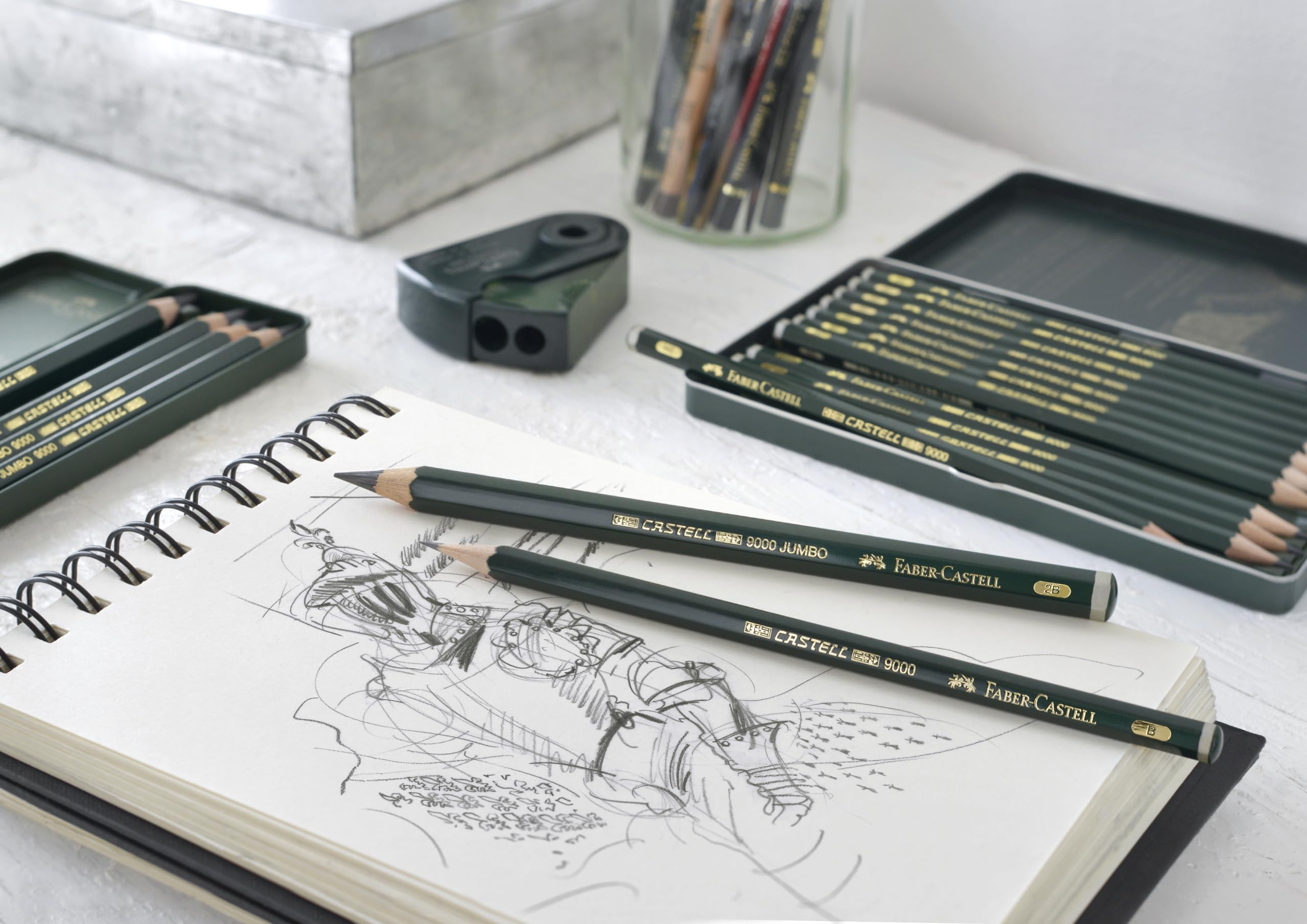 Faber-Castell 9000 Graphite Sketch Pencil Sets Art 8B - 2H set of 12 - Image 4