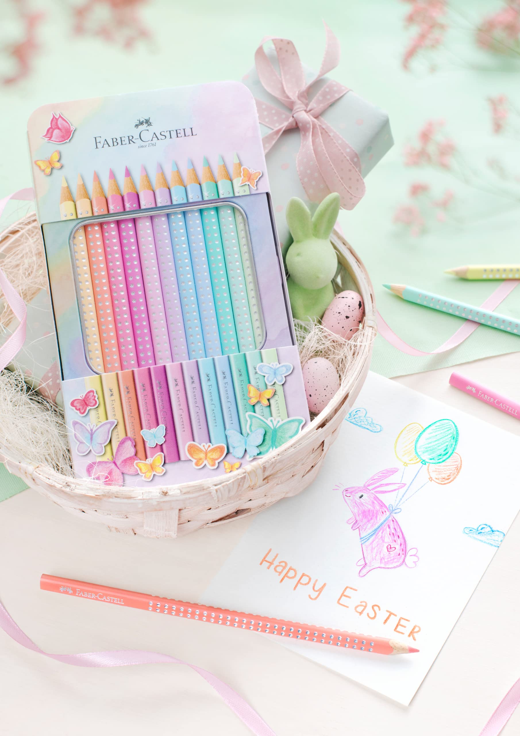 Faber-Castell Colouring Pencils Sparkle Pastel Pack of 12 Metal Case tin of 12 - Image 9