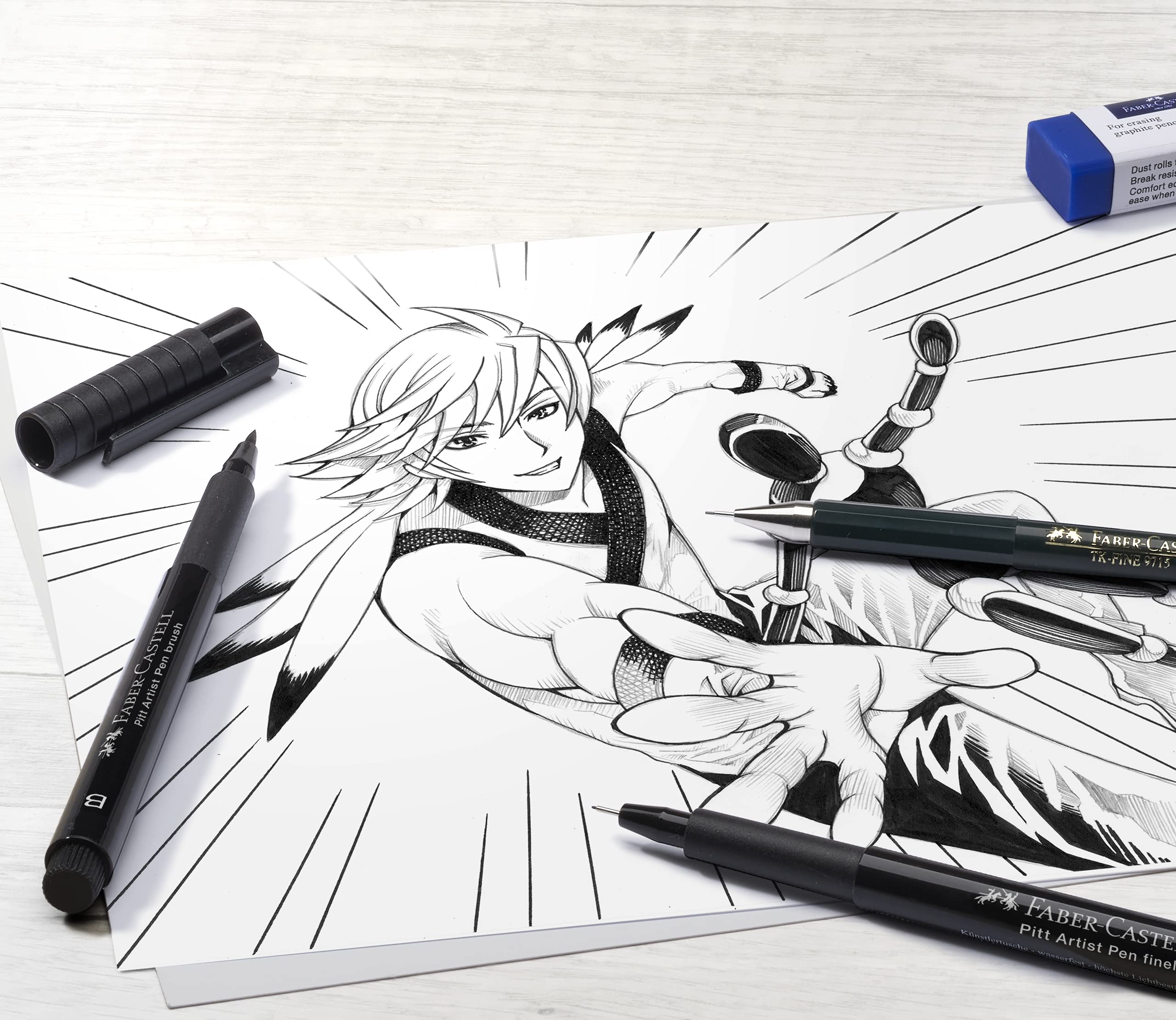 Faber-Castell Creative Studio Manga Starter Set, Multicoloured, For Art, Craft, Drawing, Sketching, Home, School, University, Colouring - Image 4