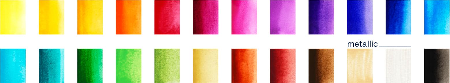 Faber-Castell Creative Studio Portable Watercolor Palette - 24 Water Colors In Half Pans with Travel Watercolor Brush, 24 Colors - Image 3