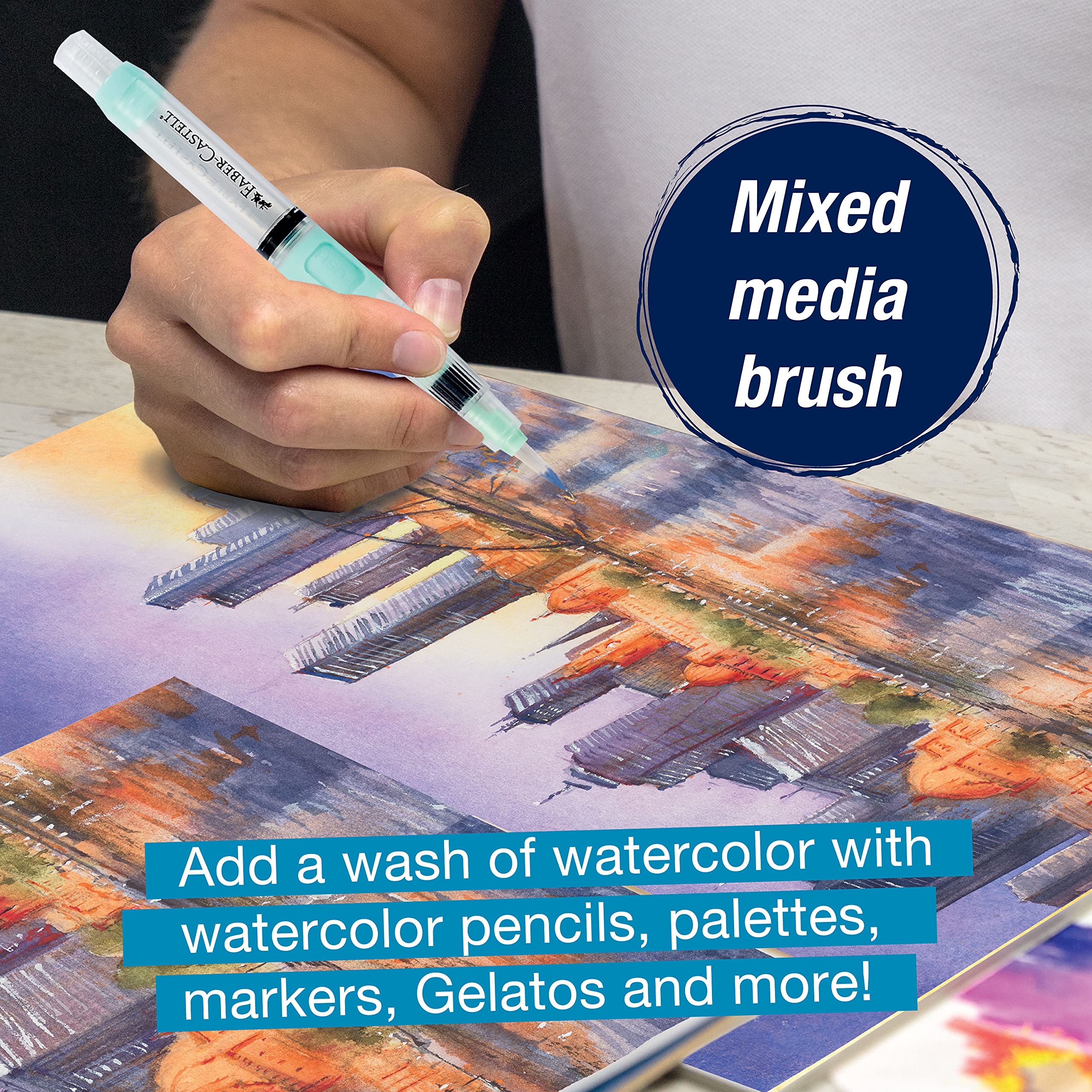 Faber-Castell Design Memory Craft FBR770306 mm Deluxe Water Brush, Clear - Image 4