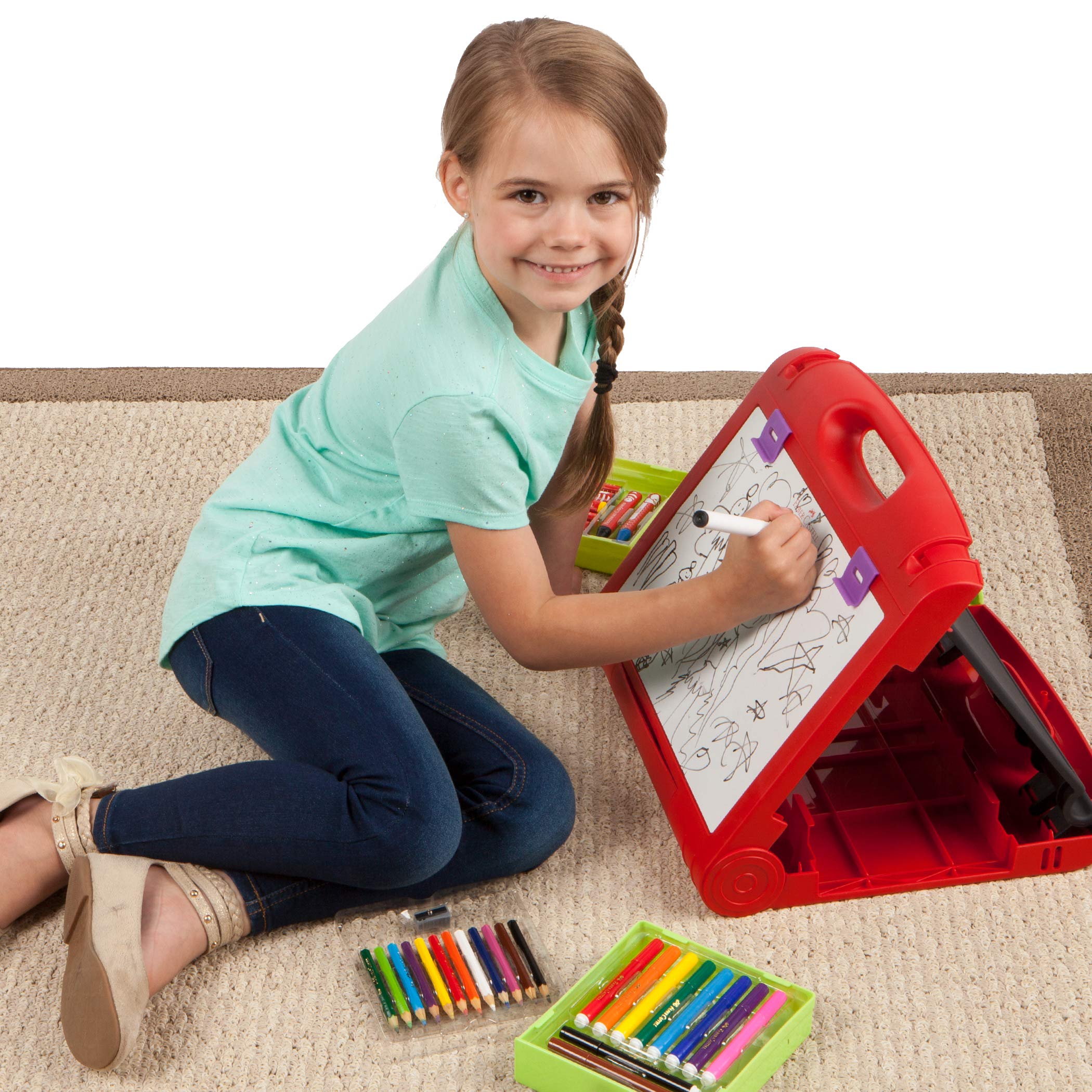 Faber-Castell Do-Art 3-in-1 Travel Easel - 30 Piece Tabletop Easel for Kids with Art Supplies, Multicolor - Image 3