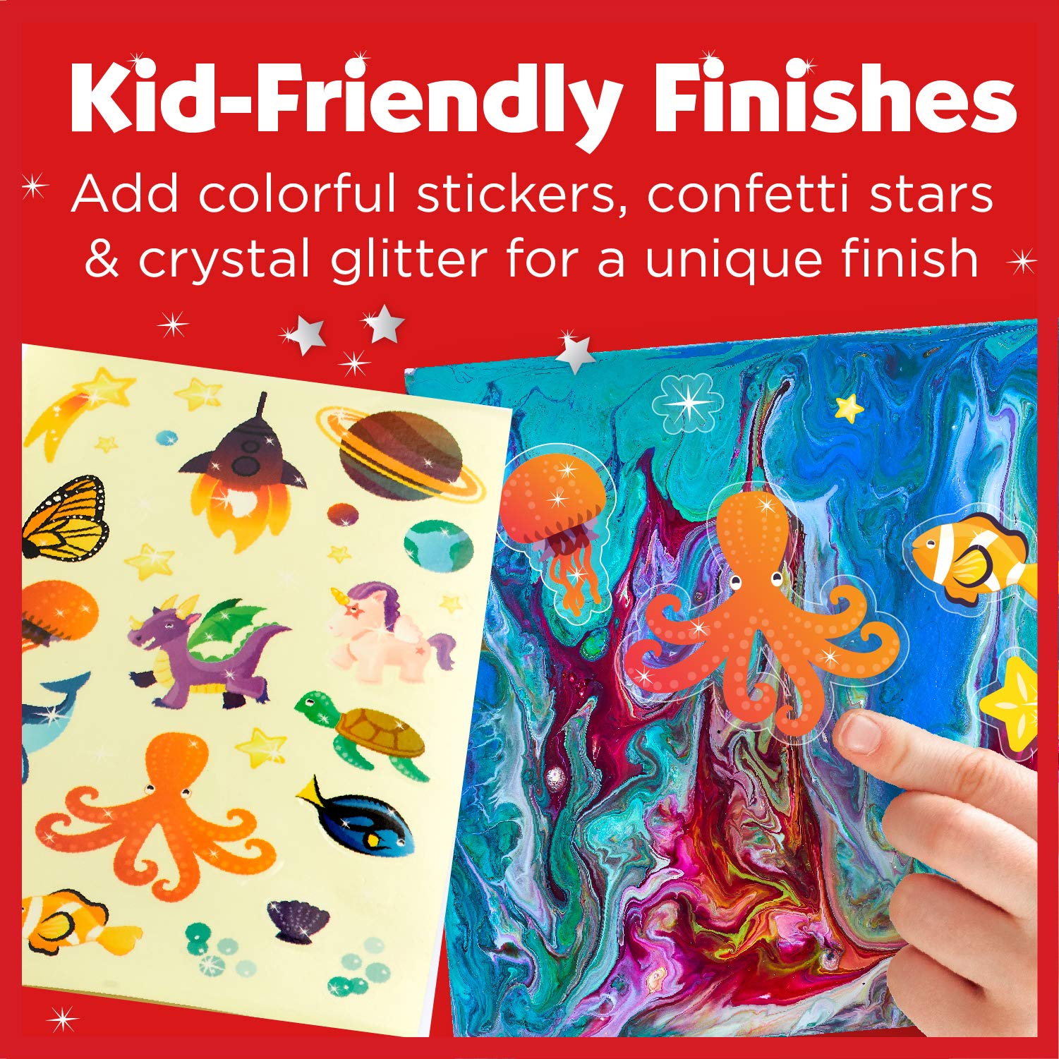Faber-Castell Do Art Paint Pour Studio - No Mix Acrylic Paint Pouring Set for Kids - Makes 6 Fluid Art Projects, Multi (FC14342) - Image 6