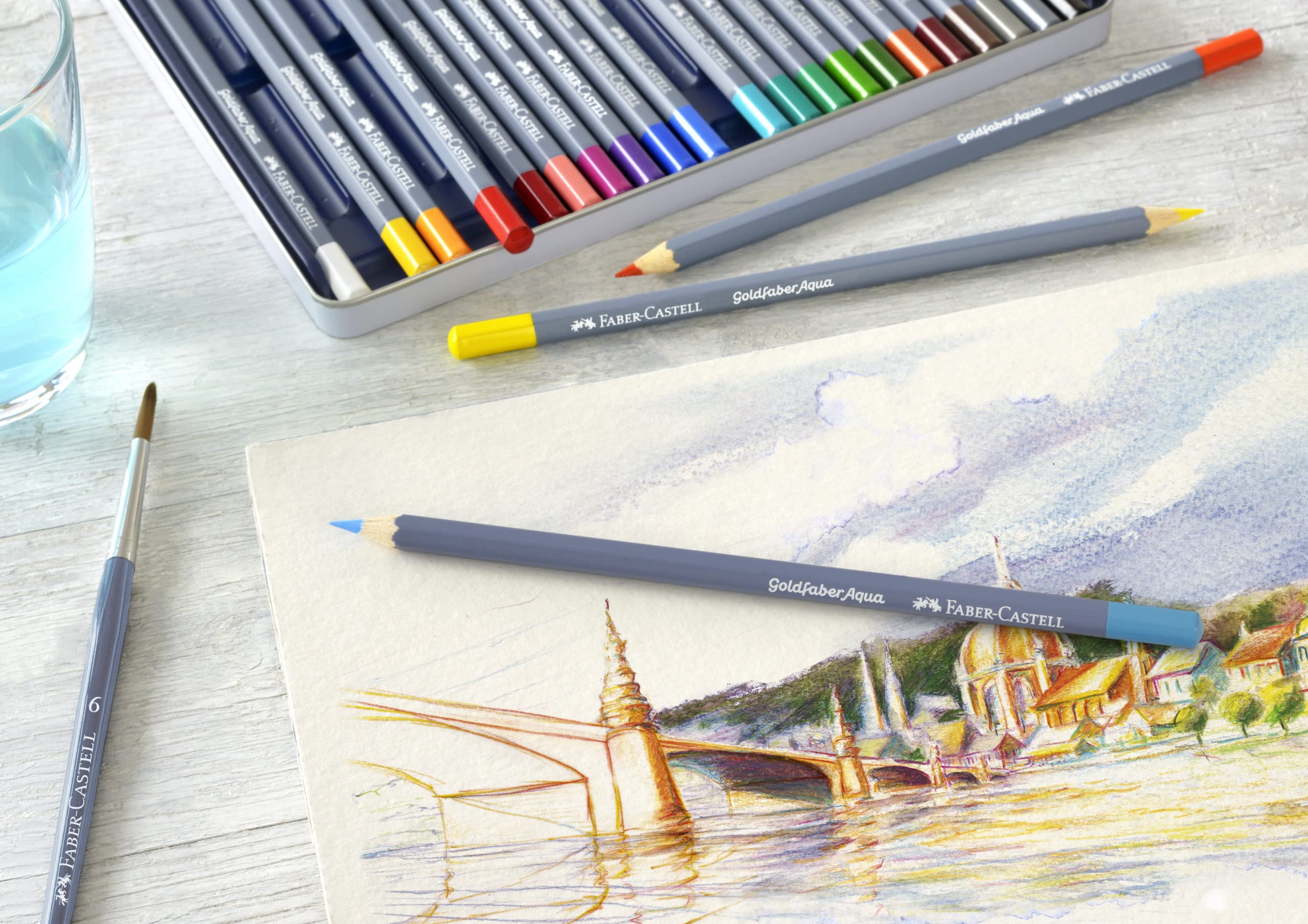 Faber-Castell Goldfaber Aqua Watercolor Pencils - Pre-Sharpened Water Colored Pencils (12 Count) - Image 5