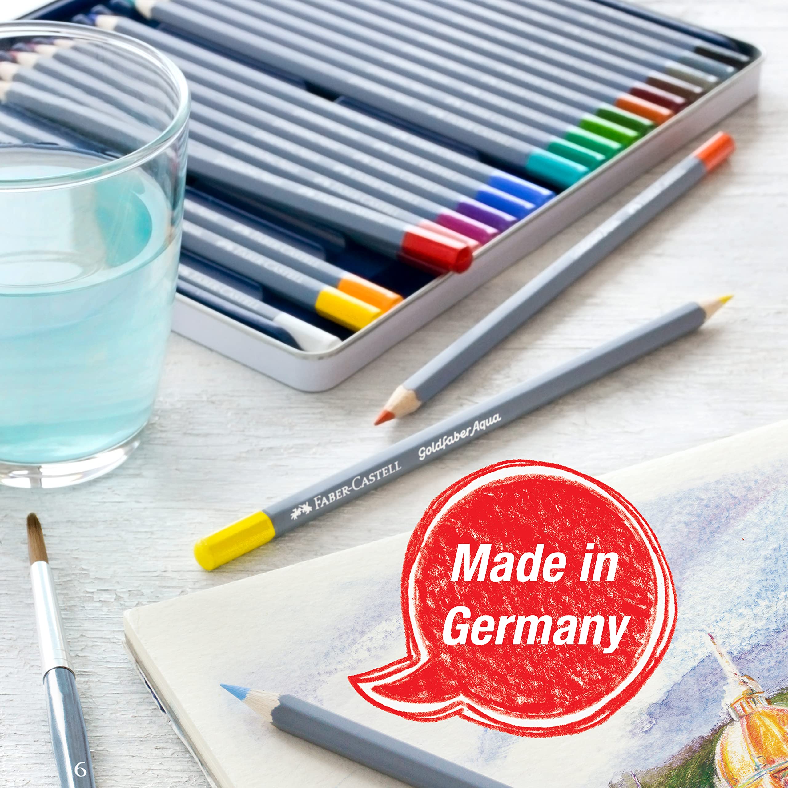 Faber-Castell Goldfaber Aqua Watercolor Pencils - Pre-Sharpened Water Colored Pencils (12 Count) - Image 8