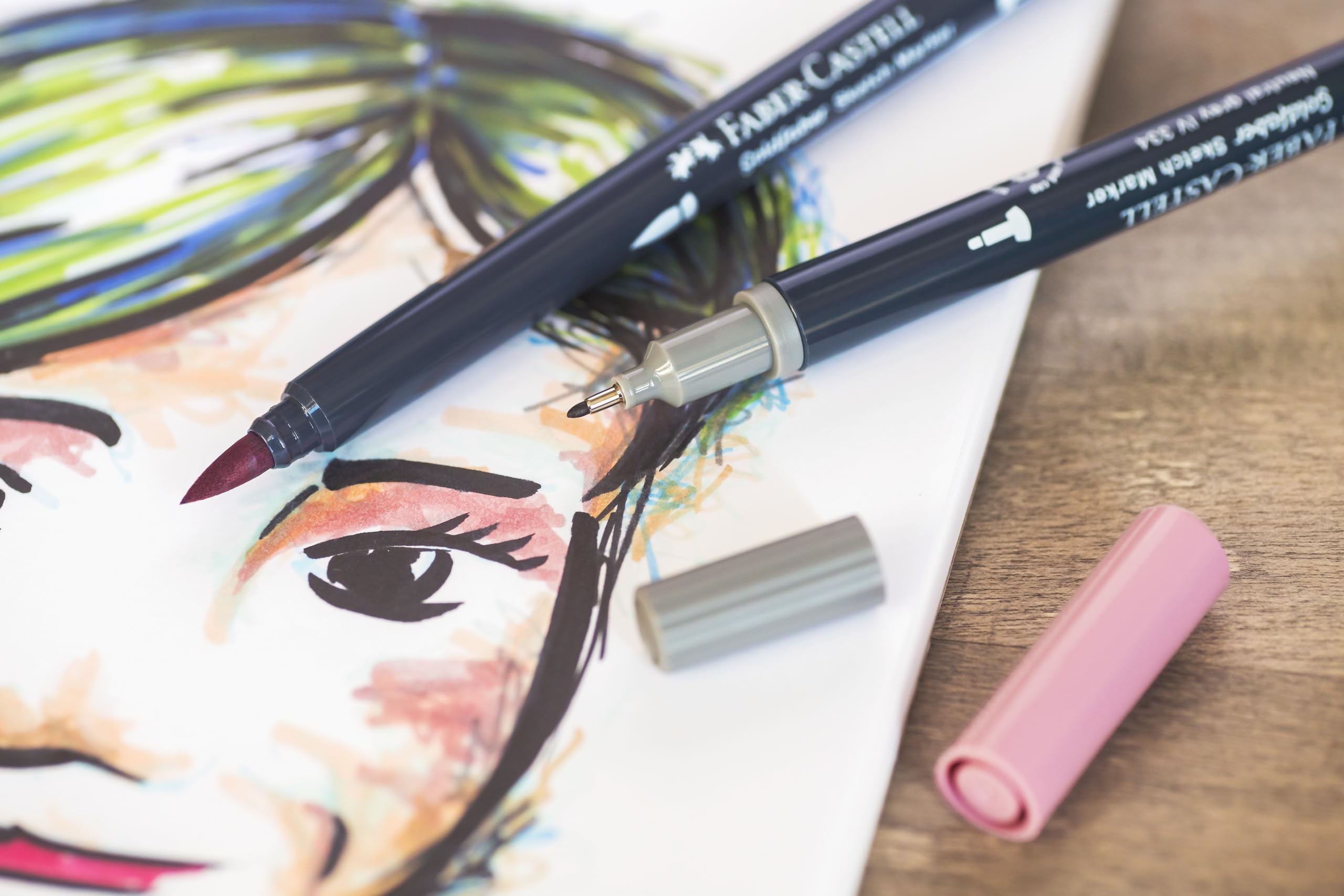 Faber-Castell Goldfaber Sketch Dual-Tip Markers - Portrait, Set of 6 - Image 4
