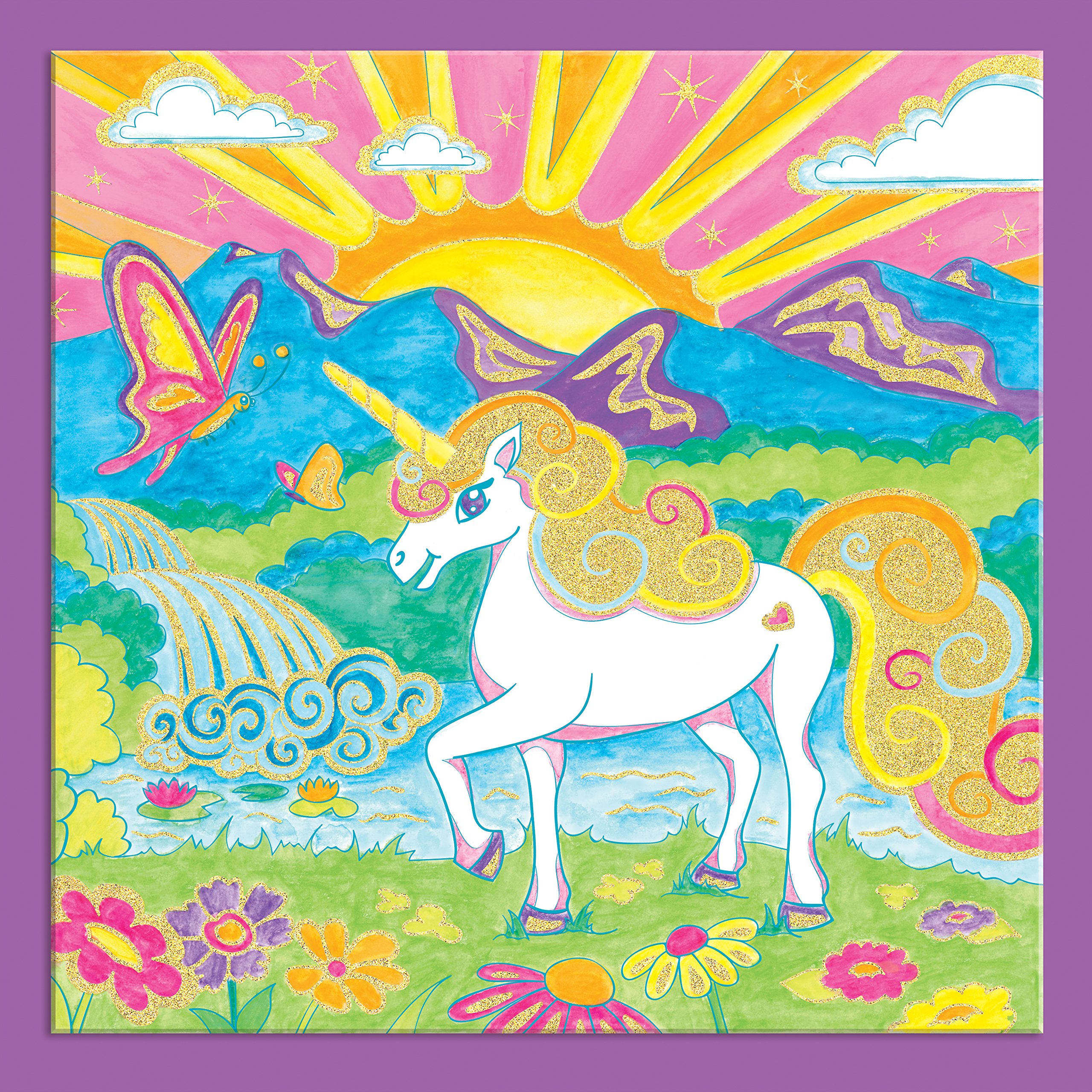Faber-Castell Paint by Number Foil Fun - Unicorns - Color and Display 1 Unicorn Paint by Number Board (Ages 7+) - Image 3