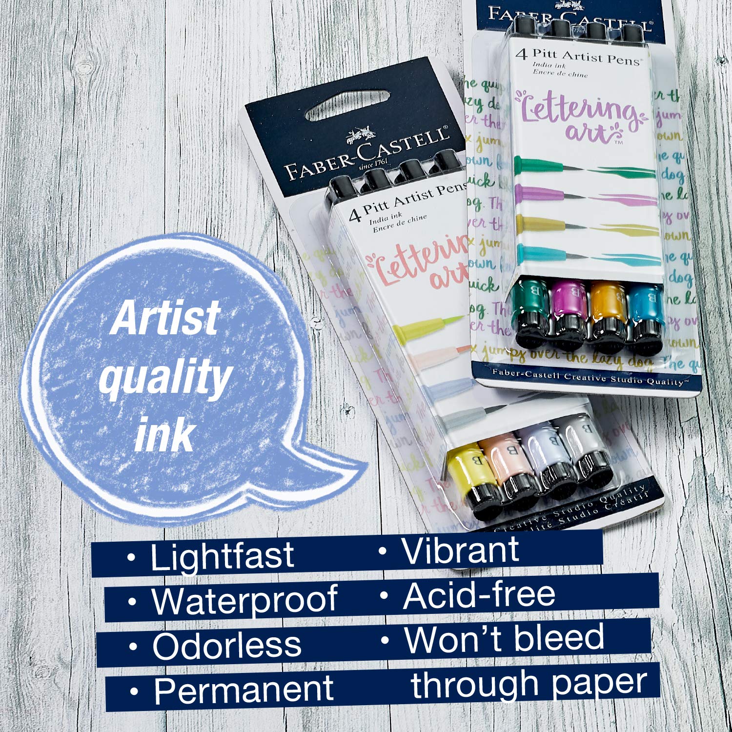Faber-Castell Pitt Artist Pens - Brush Lettering - 4 Pastel Colors - Image 3