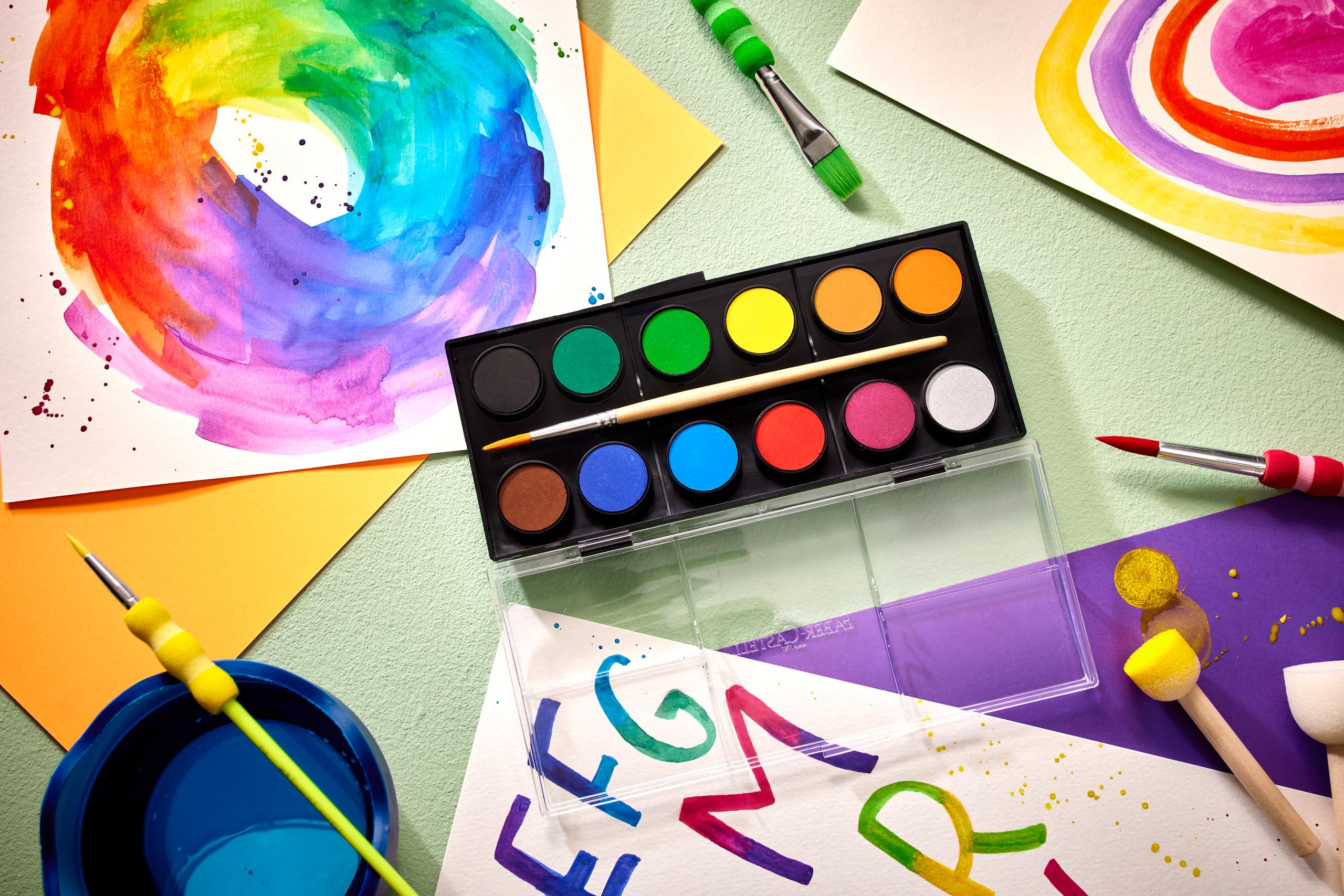 Faber-Castell Watercolour Paint Box - 12 Colours, Small Version - Image 3