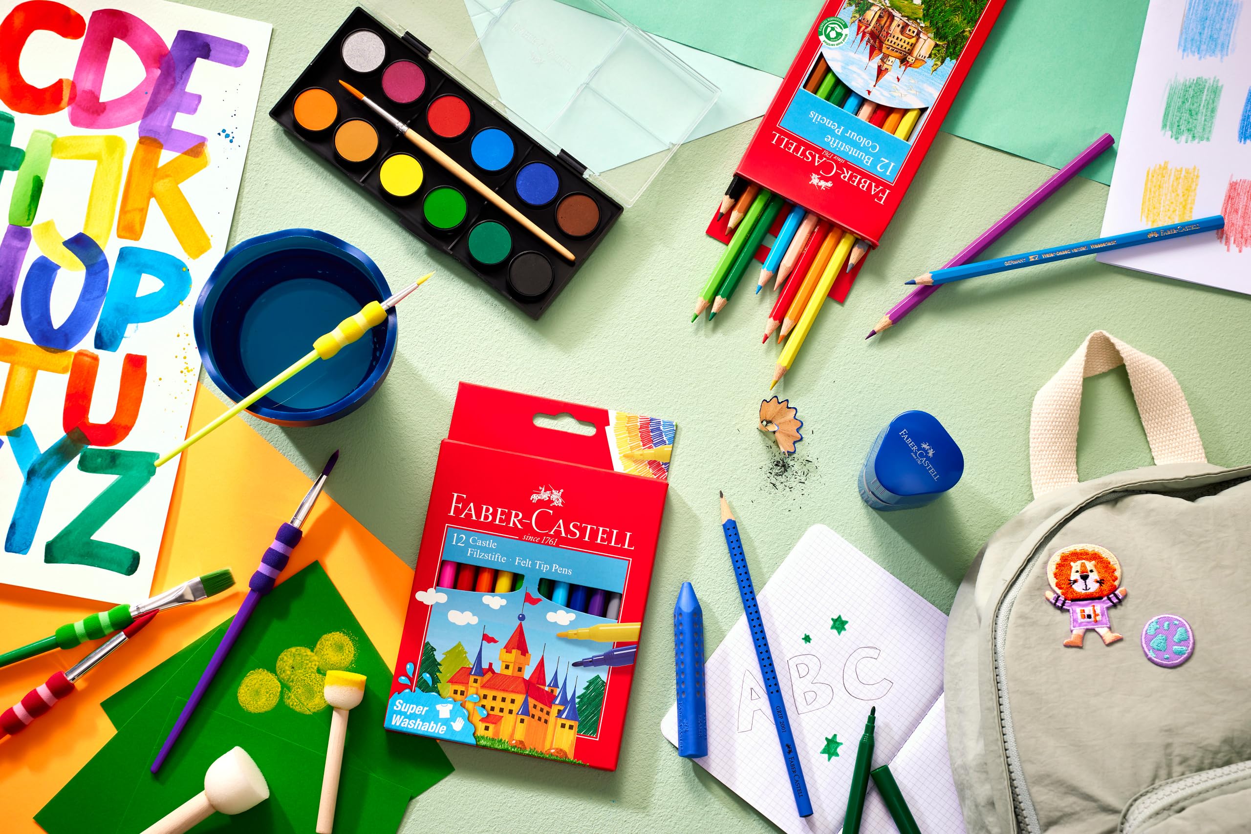 Faber-Castell Watercolour Paint Box - 12 Colours, Small Version - Image 4