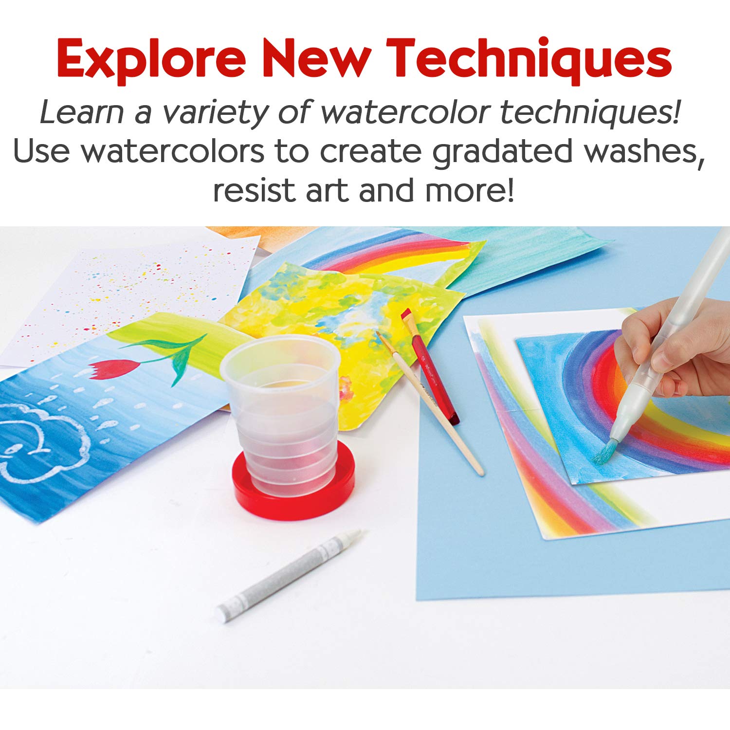 Faber-Castell Young Artist Learn to Watercolor - Watercolor Paint Set for Kids Ages 5+, Kid-friendly and Washable Watercolor Paint (Packaging May Vary) - Image 7