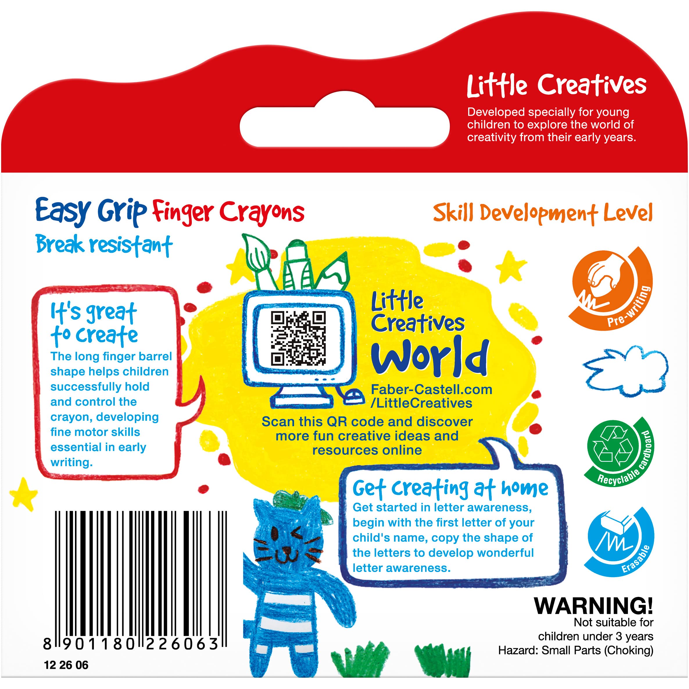 Faber-Castellearly age easy grip wax crayons 6 colors - Image 3