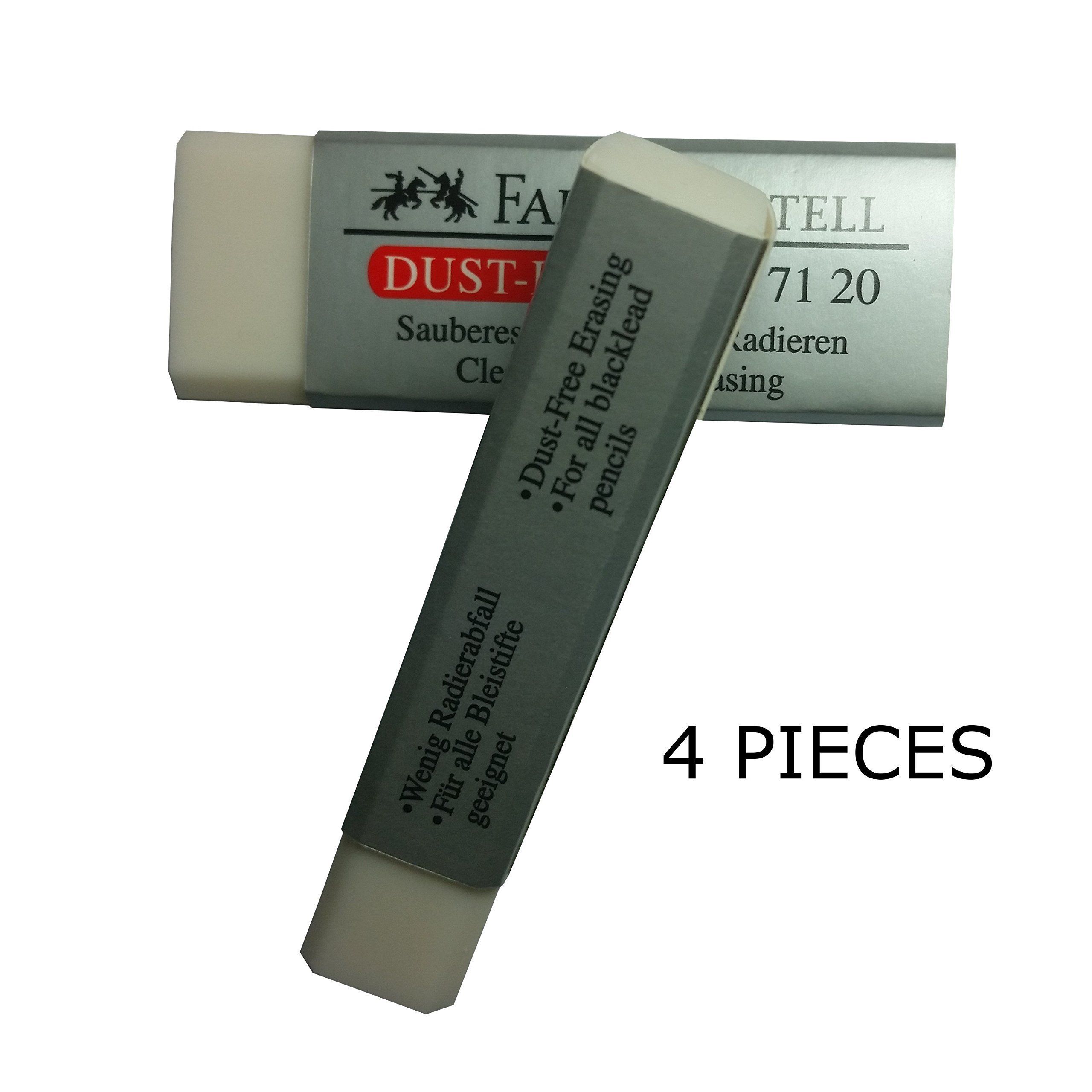 [Pack of 4] Faber-Castell LARGE Eraser Dust Free Clean and Soft Erasing for ART, OFFICE, SCHOOL USE (6.2x2x1.25cm) - Image 7