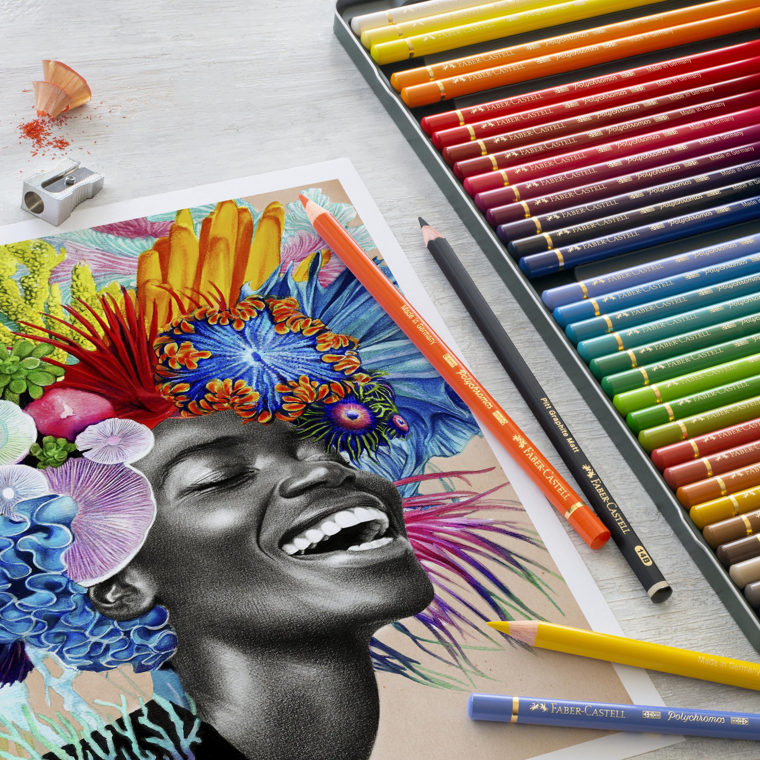 Polychromous Colored Pencil Set In Metal Tin 60pc - Image 5